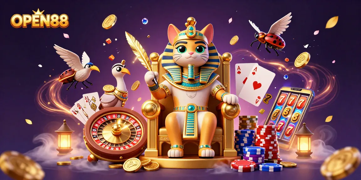 Play thrilling games at OPEN88 with the magical Egyptian themed casino atmosphere.
