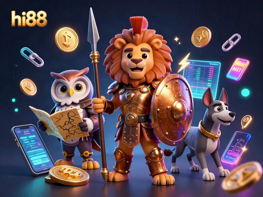 Experience thrilling bets at hi88 as a Spartan lion and strategists unite with crypto elements!