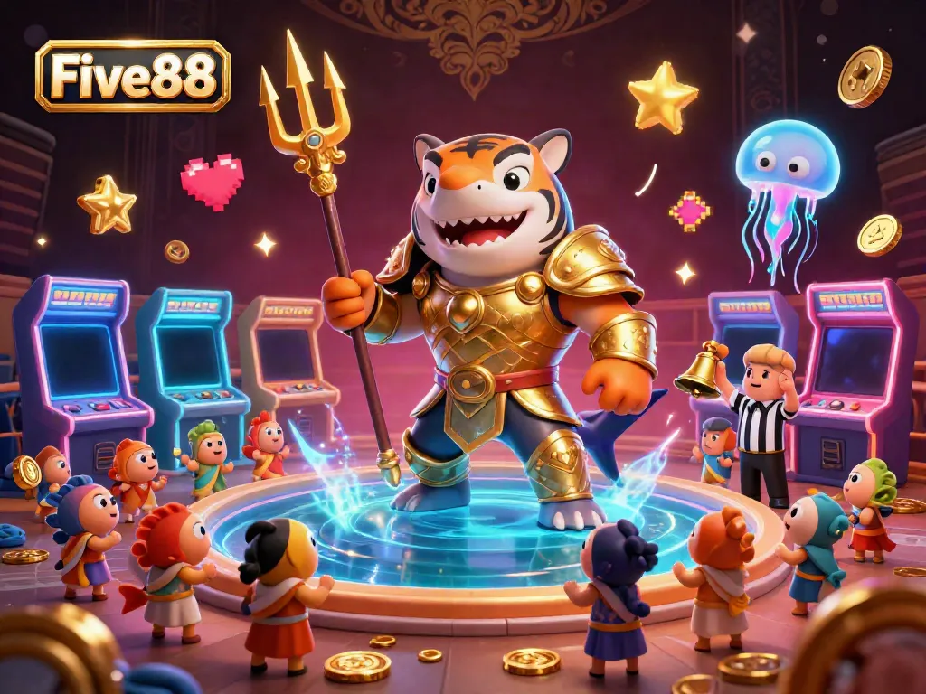 Engage with Five88's exciting games and promotions in a vibrant underwater casino setting.