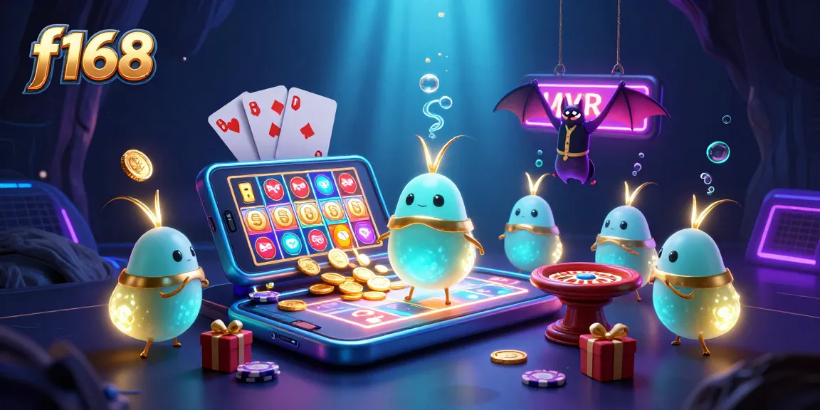 Experience the vibrant f168 gaming scene with glowworms illuminating a lively casino atmosphere.