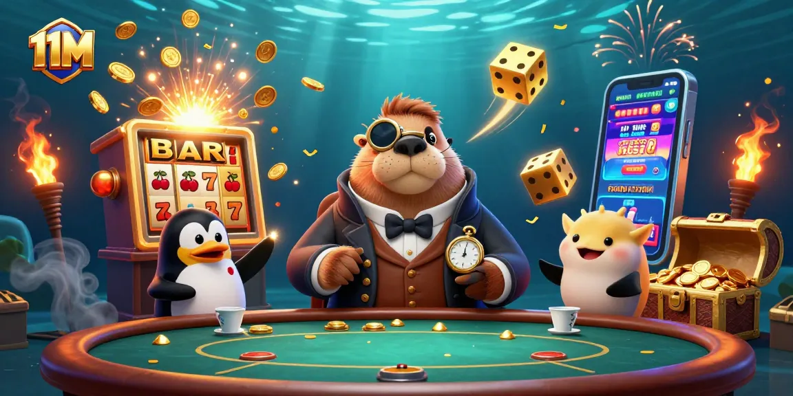 Experience the thrill of 11M with defined poker strategies at an underwater casino table.