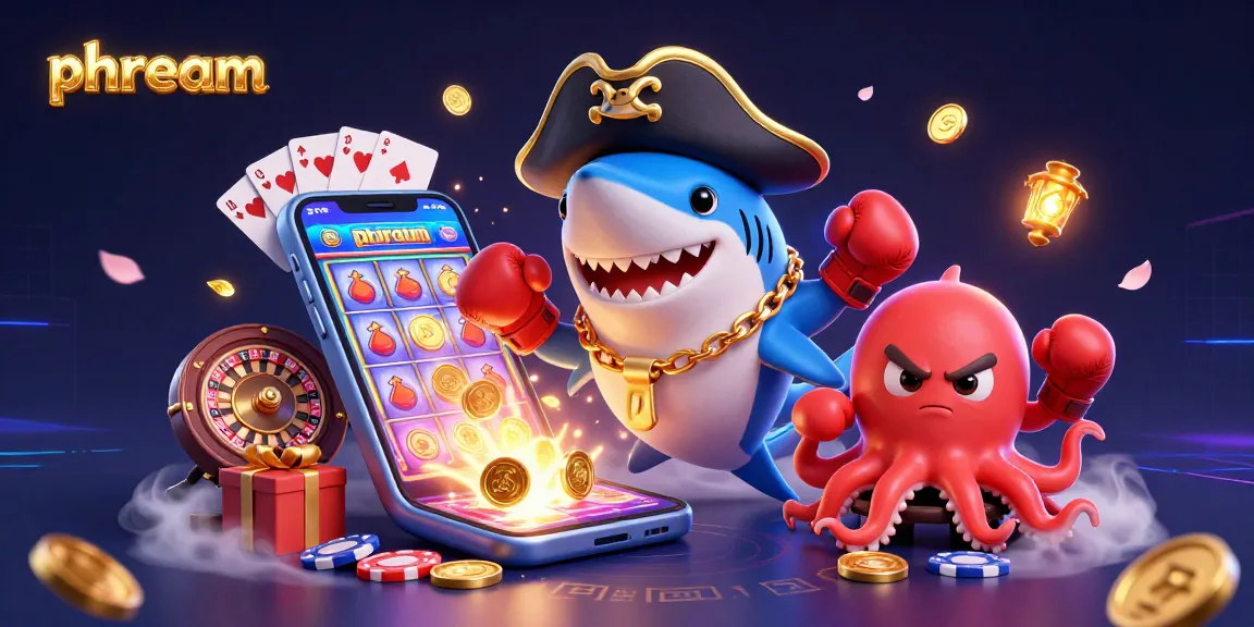 Spin the reels at Phdream with vibrant games and charming characters celebrating the casino atmosphere.