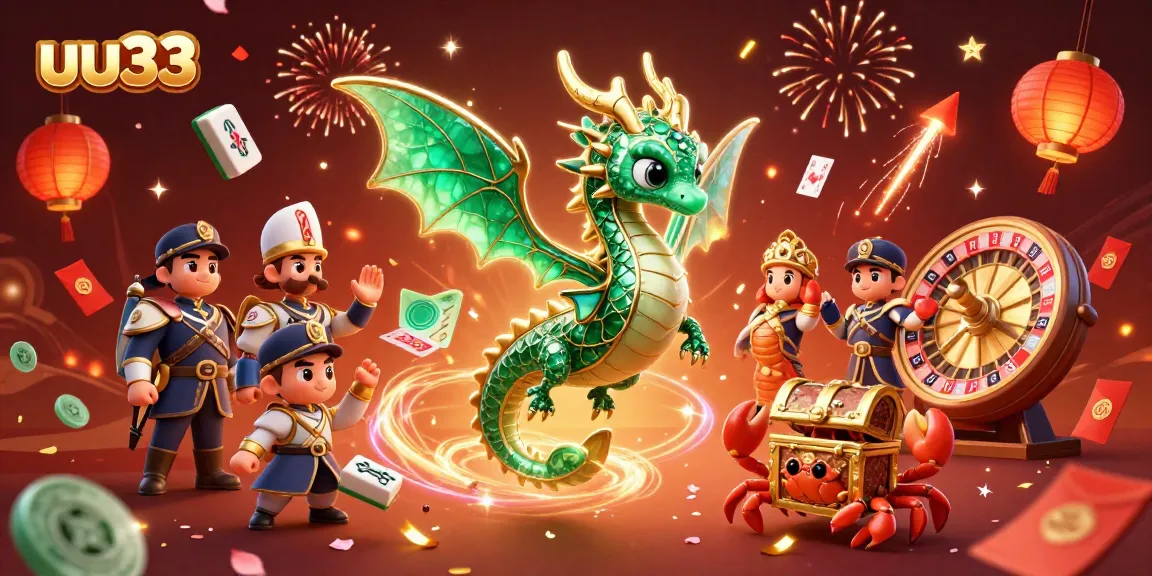 Experience the excitement of uu33 with a vibrant 3D illustration of mystical casino elements.