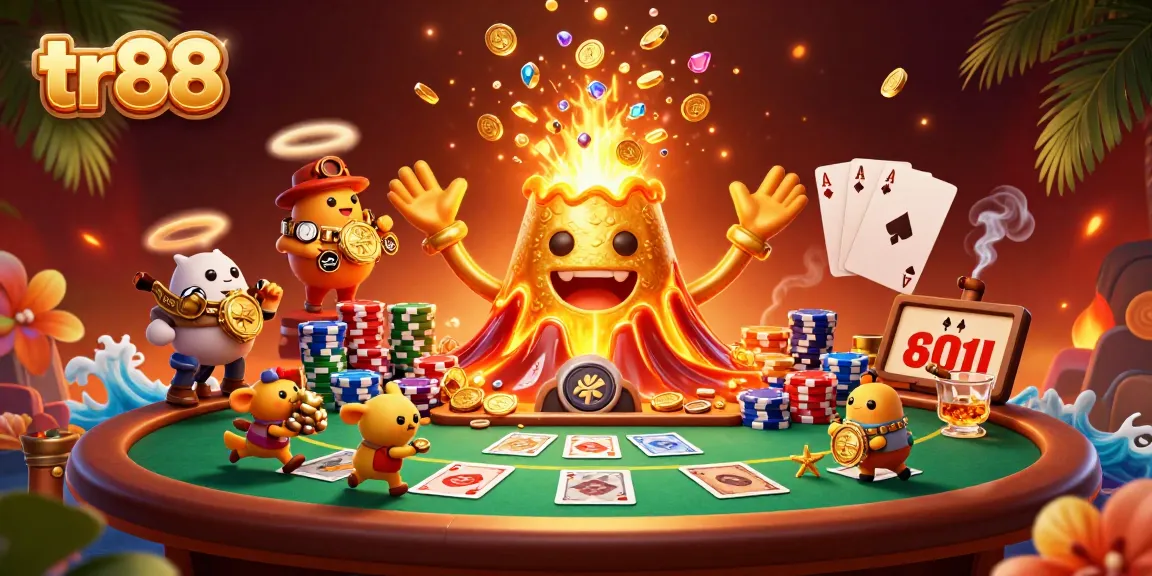Experience winning thrills at tr88 with golden eruptions of treasure in a vibrant casino scene.