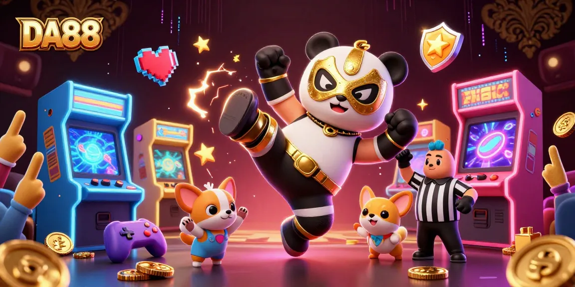 Experience the thrill of DA88 gaming with vibrant characters and energetic casino visuals