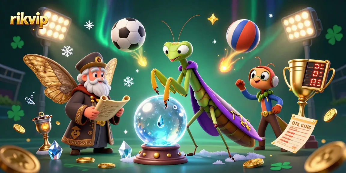 Experience the thrilling charm of rikvip with dynamic sports elements and mystical characters in a vibrant casino scene.