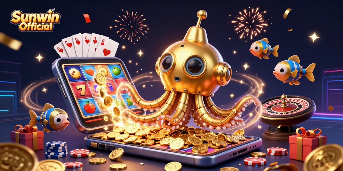 Spin to win with Sunwin Official in this vibrant, immersive casino scene filled with action!
