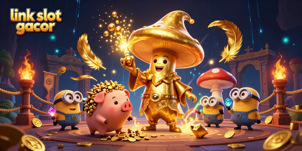 Experience winning at link slot gacor with golden magical elements and vibrant casino action.